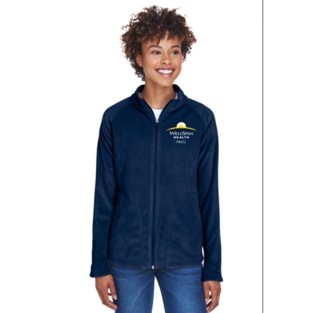 Core365 Fleece Jacket Blue Woman's‎ Sz M Full Zip, Pockets Riverview Hospital